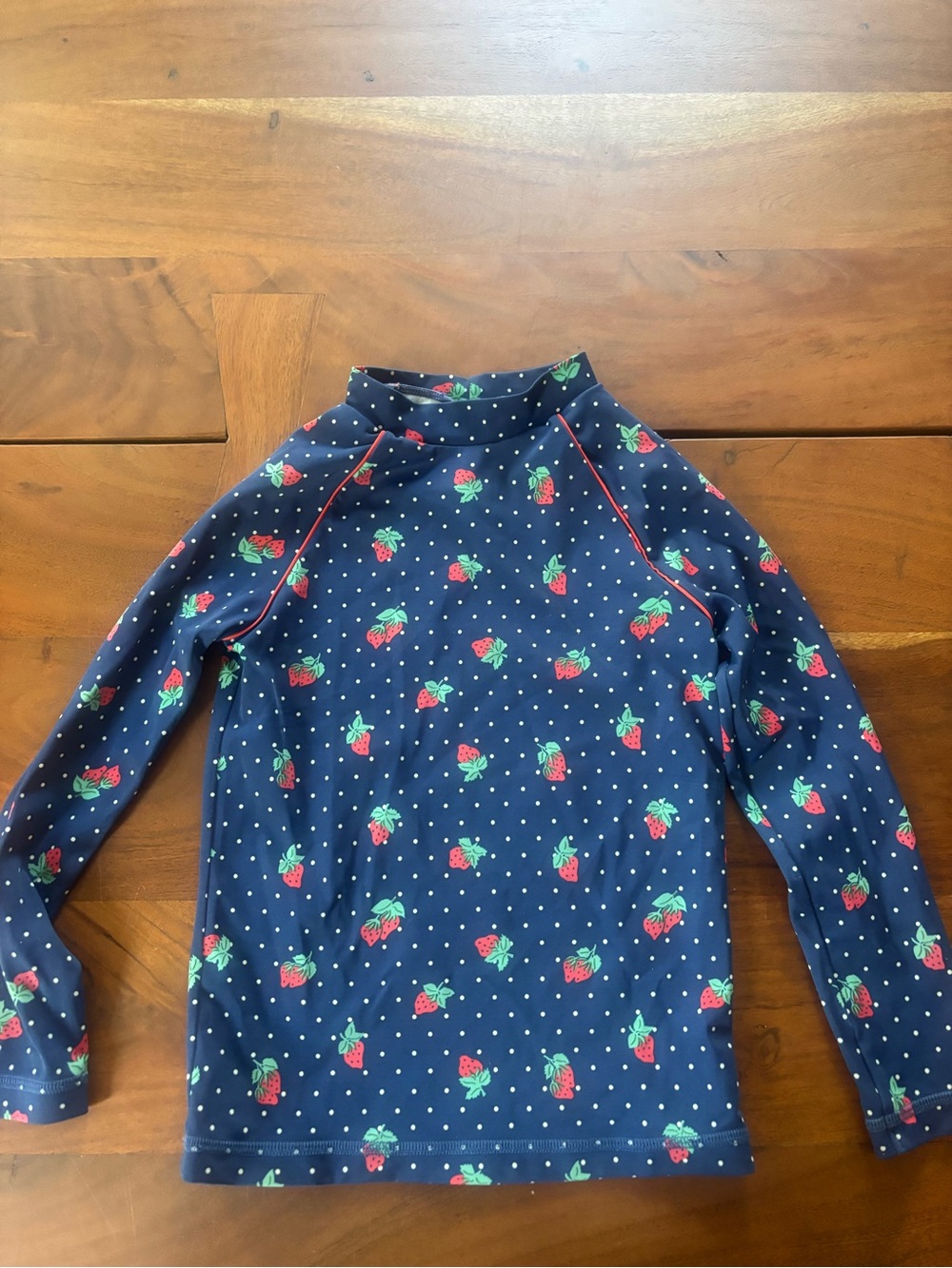 Biden Navy Strawberry Print Long Sleeve Rash Guard